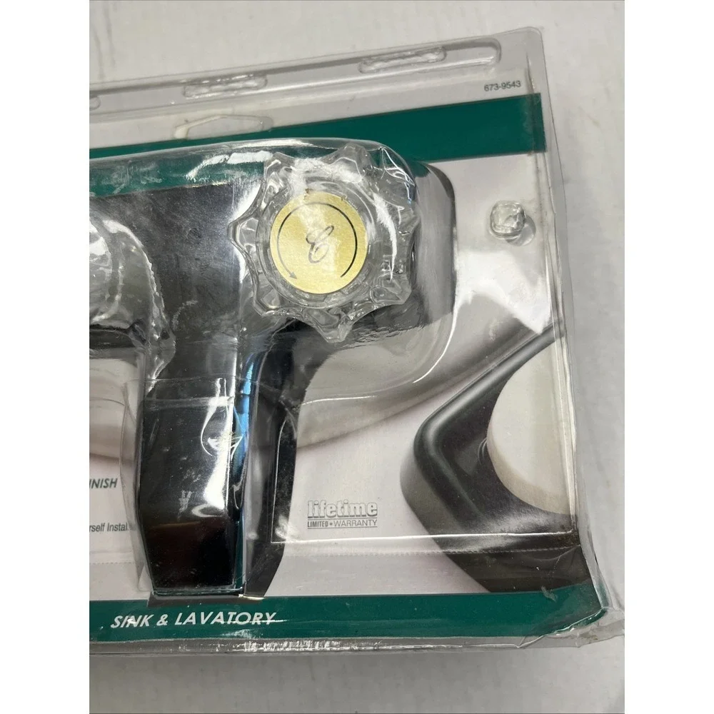 Double Handle Bath Faucet With Pop Up Chrome Finish. Bath Room. New